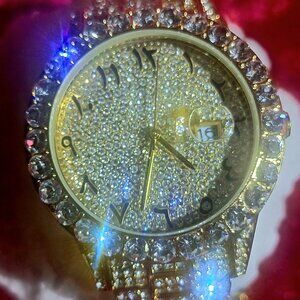 New Mens Watch / Arabic dial / Presidential watch - Simulated diamonds